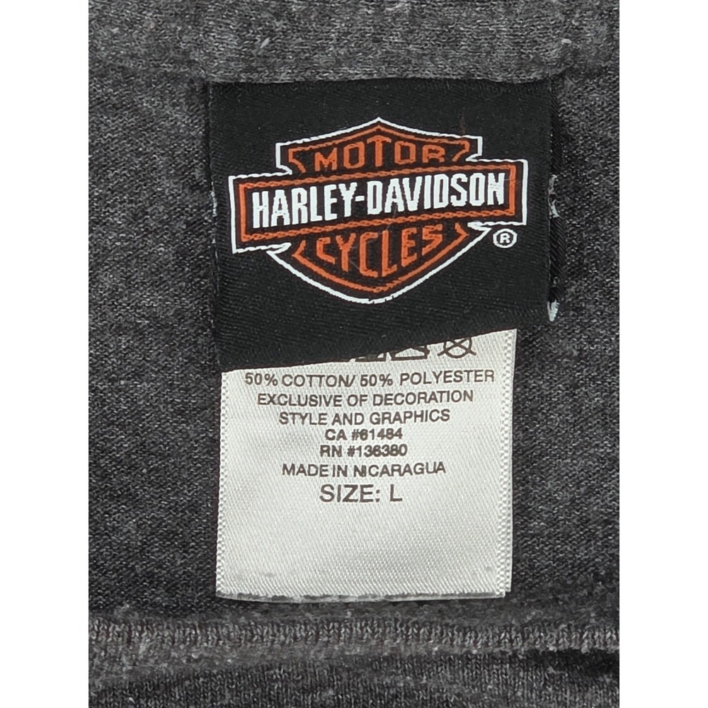 Harley Davidson Battle Born Carson City Nevada Gears Graphic 2019 Size L Long - Picture 3 of 9